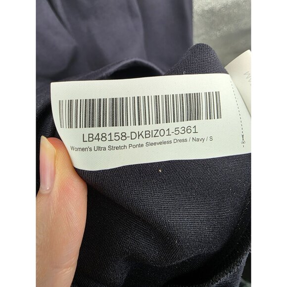 Quince Ultra-Stretch Ponte Sleeveless Dress Navy Small NWT - Picture 3 of 9